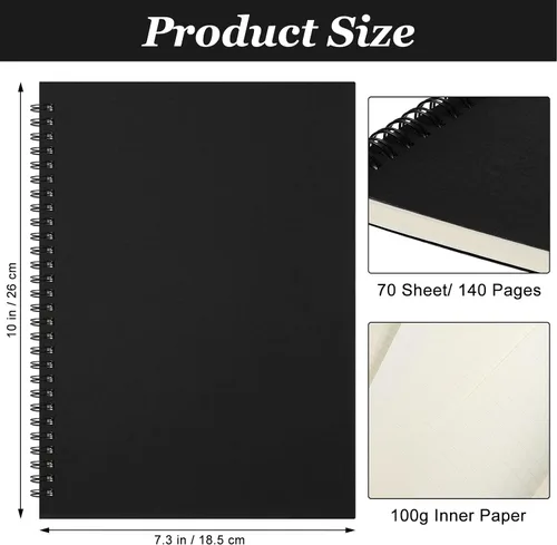 Miniatura 3 de Epakh Paquete de 6 cuadernos en espiral B5 a rayas, 70 hojas, 140 páginas, cuaderno encuadernado con alambre de 10.5 x 7.3 pulgadas, tapa dura, bloc