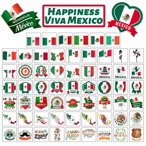 Miniatura 5 de 240 tatuajes temporales para el Día de la Independencia mexicana, calcomanías impermeables de seguridad a granel, juguetes de tatuajes temáticos