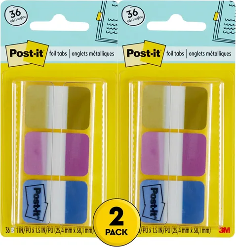 Miniatura 10 de Post-it Pestañas de aluminio, colores iridiscentes, 36 pestañas/paquete, 1 x 1.5 pulgadas (686-FLOPBT)