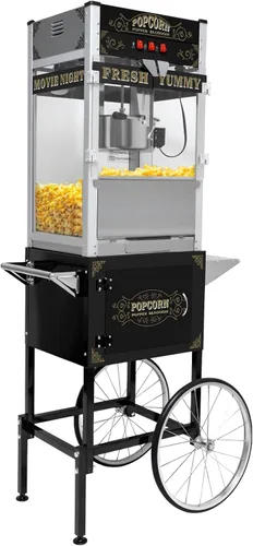 Miniatura 9 de Máquina para hacer palomitas de maíz Nyddle con hervidor de 8 onzas, fabrica hasta 32 tazas, máquina para palomitas en carrito, estilo vintage