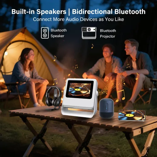 Miniatura 8 de Proyector con soporte 4K con WiFi y Bluetooth, Proyector inteligente portátil al aire con pantalla táctil, enfoque automático y control táctil