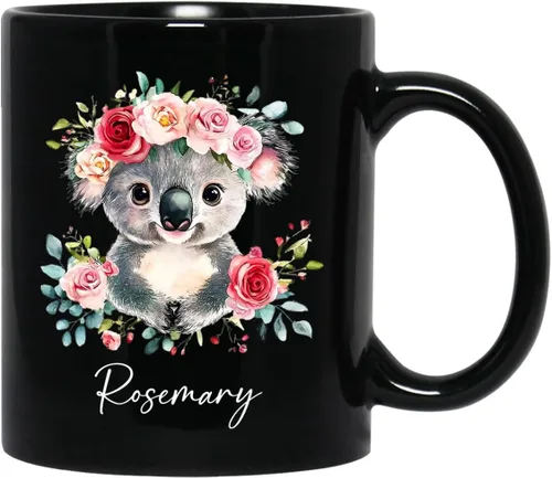 Miniatura 15 de Taza de café con nombre personalizado, regalo para amigo, compañero de trabajo, cumpleaños, taza de cerámica negra personalizada para amantes