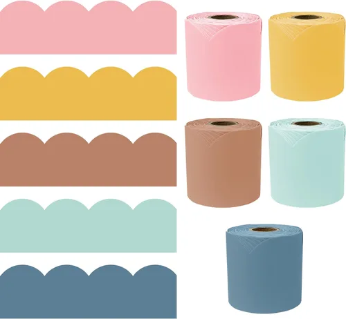 Miniatura 18 de Carson Dellosa - Bordes de tablón de anuncios negro, 290 pies, negro, blanco, lunares, rayas, decoración de aula, suministros para profesores, Casa