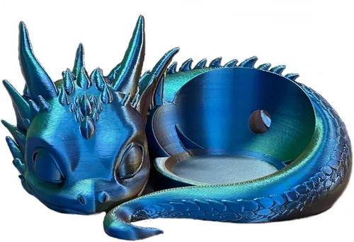 Miniatura 8 de Dragon - Soporte de altavoz para Echo Dot 4ª/5ª generación, soporte de escritorio impreso en 3D, negro (oro negro)