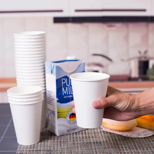 Miniatura 8 de MayTree Vasos de papel compostables y biodegradables de 8 onzas para agua caliente, soporte para té, para llevar y taza de café fría, paquete de 250