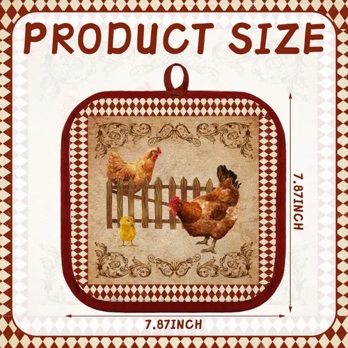 Miniatura 4 de Bencailor 12 soportes para ollas con bolsillo para cocina, guantes calientes para horno, bolsa de galletas, guantes de horno para cocina, regalo