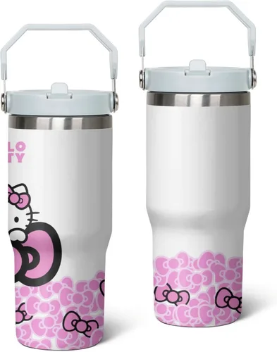 Miniatura 11 de Vaso para Adultos Botella de Agua Tazas de Doble Pared para Niños 20 oz Rosa Taza de Café Cosas de Gato Vaso Aislado Regalos para Niñas Mujeres