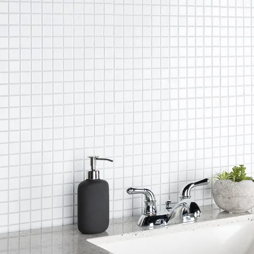 Miniatura 2 de SomerTile Metro Square - Mosaico de porcelana blanco mate de 11.75 x 12.88 pulgadas