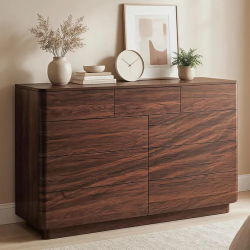 Miniatura 12 de ACCOHOHO Cómoda moderna de 6 cajones para dormitorio, cómoda de madera de 52 pulgadas de ancho con gran almacenamiento, cómoda sin asas, soporte