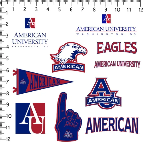 Miniatura 2 de American University Paquete Variado de 10 Calcomanías Grandes de Vinilo de Lujo - Laptop, Botella de Agua, Scrapbooking, Tableta, Monopatín