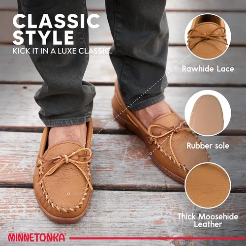 Miniatura 3 de Minnetonka Mocasines de cuero de piel de alce para hombre