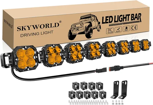 Miniatura 20 de SKYWORLD Luz LED Cuadrada Tipo Pod de 4.3 pulgadas, 30W 2500 LM, Luz Antiniebla de Conducción Todoterreno para Carro 4x4 Camión UTE ATV Barco