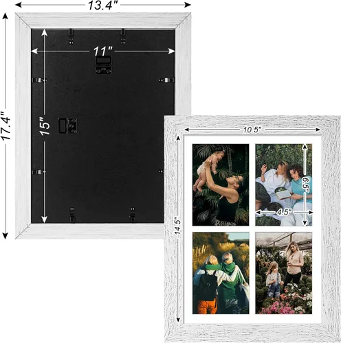 Miniatura 868 de Marcos de Fotos Collage de 13.5X15.5 con 7 Aberturas para Fotos de 4X6, Marco de Fotos Múltiples con Paspartú para Decoración de Pared, Grano