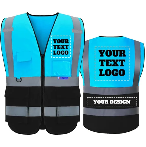 Miniatura 37 de BeautyWill Chaleco de seguridad personalizado con logotipo reflectante de alta visibilidad Clase 2 de alta visibilidad Seguridad Chaleco de trabajo