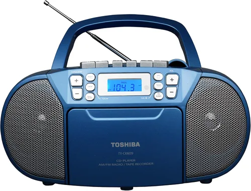 Miniatura 3 de Toshiba - Boombox reproductor portátil de MP3, CD, cassette, radio con Am/FM estéreo y entrada auxiliar.