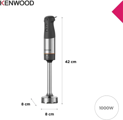 Miniatura 3 de Kenwood Triblade XL HBM60.307GY Batidora de mano con batidor, taza medidora, prensa de patatas y batidora, tecnología SureGrip, velocidad variable
