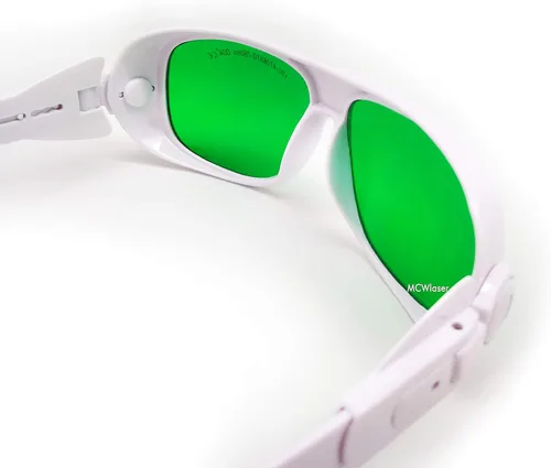 Miniatura 6 de MCWlaser Gafas de seguridad láser 190-470nm y 610-760nm para luz UV, azul, rojo rubí, verde, láser de picosegundo 405 nm, 445 nm, 450 nm, 635 nm