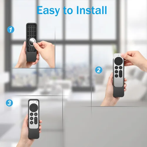 Miniatura 6 de Fintie Funda protectora 2 en 1 para Apple TV Siri Remote y AirTag 2021 2022, ligera, antideslizante, a prueba de golpes, para control remoto Apple