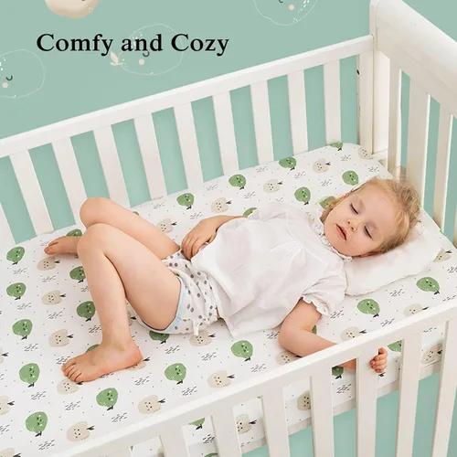 Miniatura 3 de Sábanas personalizadas para cuna para bebé niño y niña, diseño de flor de corona dorada, sábana bajera unisex para cuna para niño, suave como
