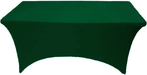 Miniatura 2 de Mantel de mesa de elastano elástico para mesa plegable rectangular de 5.9 ft, color verde cazador