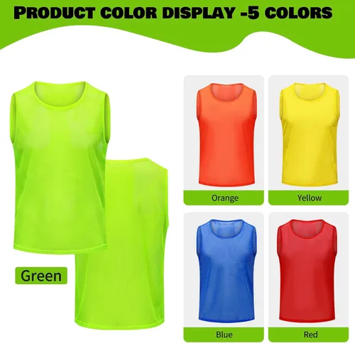 Miniatura 5 de 12/24/48PCS Pinnies Youth Team Pennies para Deportes Niños y Chalecos Scrimmage para Fútbol Baloncesto Jersey Practice