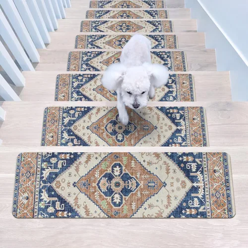 Miniatura 7 de OJIA Alfombras Super Antideslizantes para Escalones de Madera Interior, 30"X8" Alfombras para Escaleras Resistentes al Deslizamiento Tapetes
