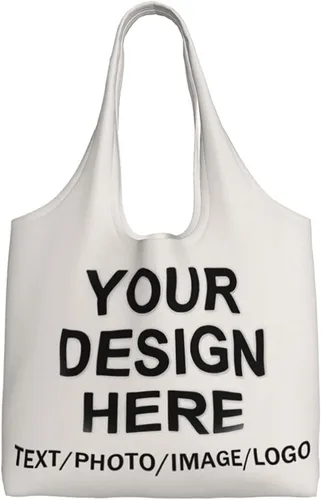 Miniatura 11 de Bolsa de mano personalizada, diseña tu propio texto/foto/logotipo impreso, bolso de hombro personalizado de gran capacidad para hombres/mujeres