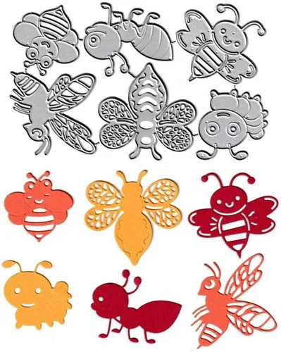 Miniatura 9 de 2 troqueles de corte Honeycom, 5 piezas de abejas dulce miel troqueladas de metal para plantillas de plantillas para tarjetas de álbumes de recortes