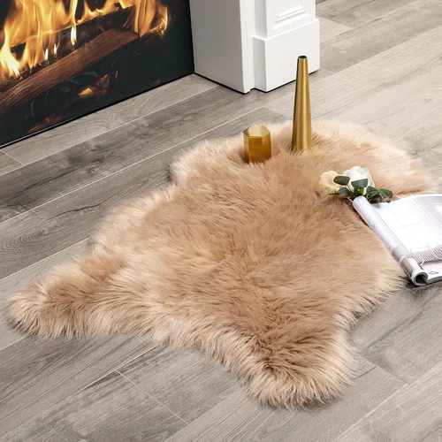 Miniatura 32 de MIULEE Alfombra de Piel de Oveja Sintética de 3 x 5 Pies, Alfombras de Área Mullidas de Lujo - Alfombra Decorativa Shag Súper Suave para Dormitorio