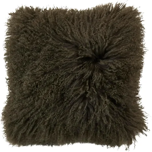 Miniatura 51 de Saro Lifestyle Almohada de piel de cordero mongol rellena de poliéster Gris