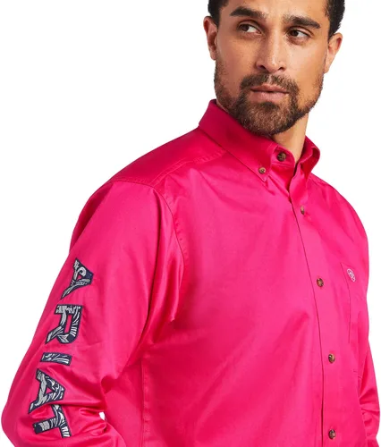 Miniatura 4 de ARIAT Camisa de sarga con logotipo del equipo para hombre Negro