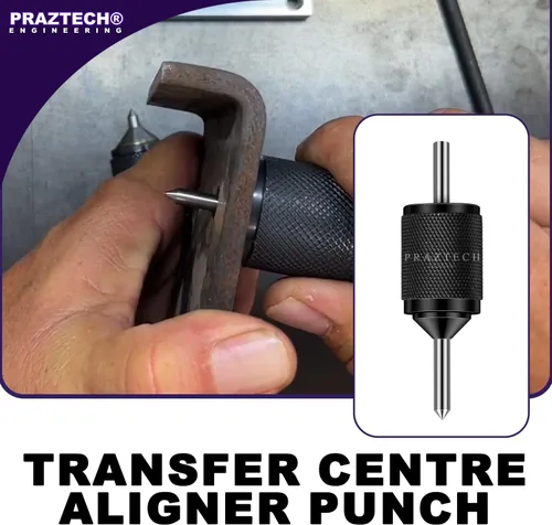 Miniatura 3 de PRAZTECH® Punzón central de alineador de centro de transferencia universal, pasador endurecido (juego de 2) Orificios centrales de transferencia