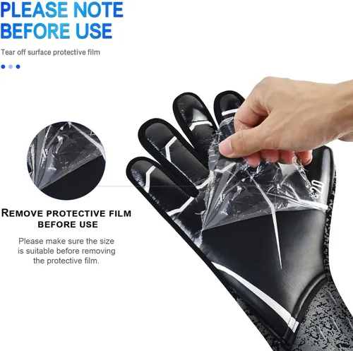 Miniatura 5 de Guantes de Portero de Fútbol, Guantes de Portero de Fútbol con Agarre Definitivo con Tallas 6/7/8/9/10, Agarre Fuerte, Fútbol Americano para Negro