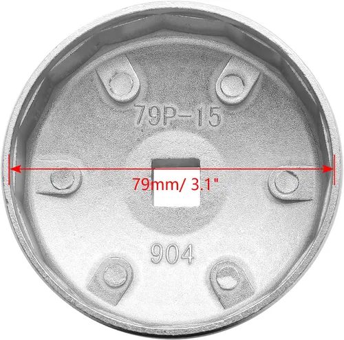 Miniatura 6 de Llave de filtro de aceite modelo 904, 3.110 in 15 Flauta filtro de eliminación de la taza de la llave, herramienta de toma de extracción de tapa