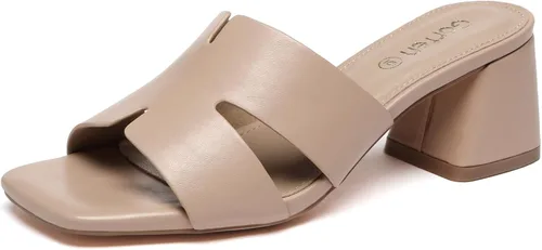 Miniatura 8 de Sandalias de tacón grueso con punta cuadrada abierta para mujer, sandalias bajas y cómodas de tacón bajo, sandalias casuales para el uso diario
