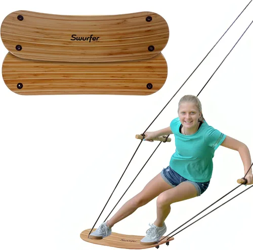 Miniatura 7 de Swurfer TreeSkate - Columpio para patineta, columpio de surf de pie para exteriores, soporta hasta 200 libras, a partir de 6 años, asas ajustables