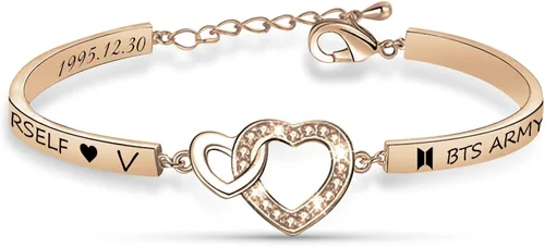 G-Ahora Kpop BT Bangtan Boys Bracelet to Love Yourself Army Never Mind Charm Bracelet Inspirational Gift BT Lover Fans Jewelry Gift for BT Fans Girl