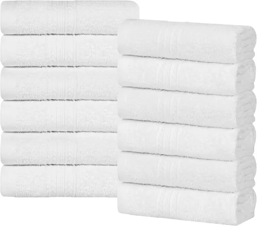 Miniatura 88 de Superior Juego de 6 toallas de mano de algodón ecológico, toallas pequeñas para spa, hotel, baño de invitados, cocina, secado rápido, suave