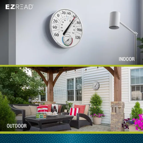 Miniatura 7 de Headwind Consumer Products EZREAD - Termómetro de esfera colgante, termómetros meteorológicos para uso en interiores y exteriores, diámetro grande