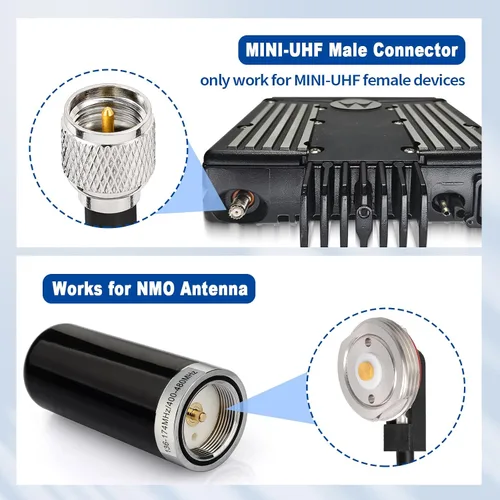 Miniatura 3 de Eightwood Cable de extensión NMO RG58 macho para montaje de antena a mini-UHF de 16.4 pies para radio móvil CB bidireccional, antena de radio