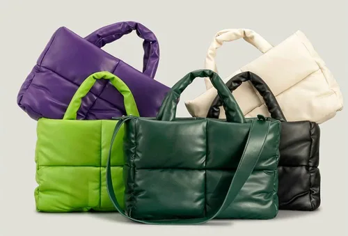 Miniatura 6 de Bolsas hobo para mujer, suaves, acolchadas, con relleno, con asa superior, cuadradas, sólidas, bolsas de mano
