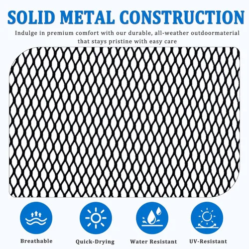 Miniatura 6 de 2-Pack Metal Patio Chairs, All-Weather Outdoor Dining Chairs with Breathable Mesh for Garden, Pool, Backyard & Lawn