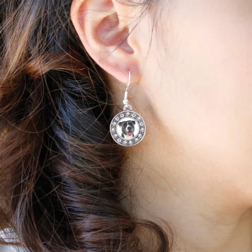 Miniatura 3 de Inspired Silver - Pendientes colgantes de gancho francés con dije de círculo de plata con joyas de circonita cúbica