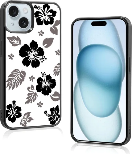 Miniatura 46 de Funda para iPhone 8 Plus y iPhone 7 Plus, linda funda Kawaii azul hibisco hawaiano floral estética floral para niñas preppy mujeres
