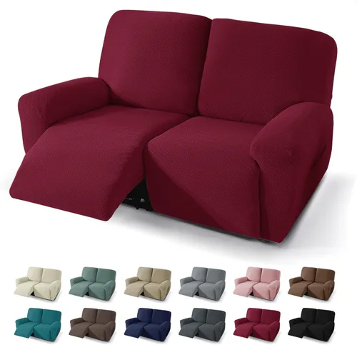 Miniatura 40 de JIVINER Fundas reclinables de gran tamaño de 3 piezas para sillón reclinable grande con bolsillos, tela jacquard elástica Lazy Boy funda para sofá