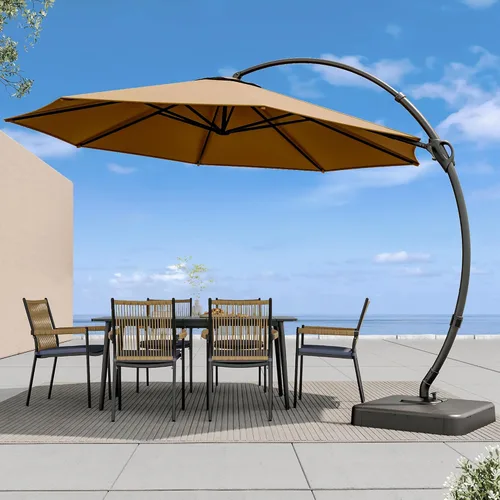 Miniatura 11 de LAUSAINT HOME Outdoor Patio Umbrella with Base included, Deluxe Curvy Cantilever Umbrella Heavy Duty Offset Hanging Umbrella