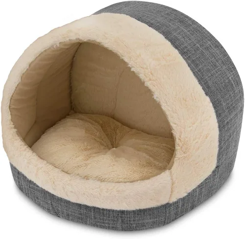 Miniatura 17 de Best Pet Supplies Casa para Perros Cama Alfombra de Jaula Carpa Interior Redonda Suave de Felpa para Razas Pequeñas, Medianas y Grandes - Beige