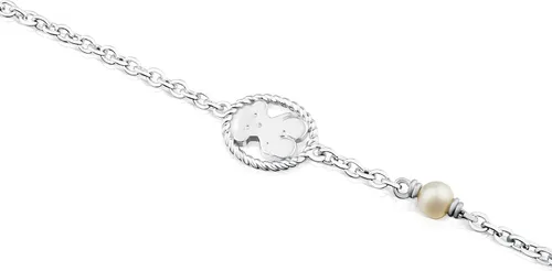 Miniatura 3 de TOUS Camee - Pulsera de plata de ley con oso y perla cultivada 0.197 in, Diseño 0.5 in