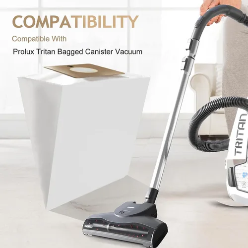 Miniatura 2 de Repuesto compatible para bolsas de vacío Prolux Tritan, paquete de 6 bolsas desechables HEPA hechas para adaptarse a la aspiradora Prolux Tritan