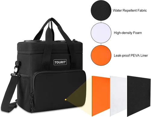 Miniatura 6 de TOURIT Bolsa de enfriador suave pequeña aislada, bolsa de enfriador de almuerzo de 24/35/46 latas, caja de hielo, enfriadores portátiles y a prueba